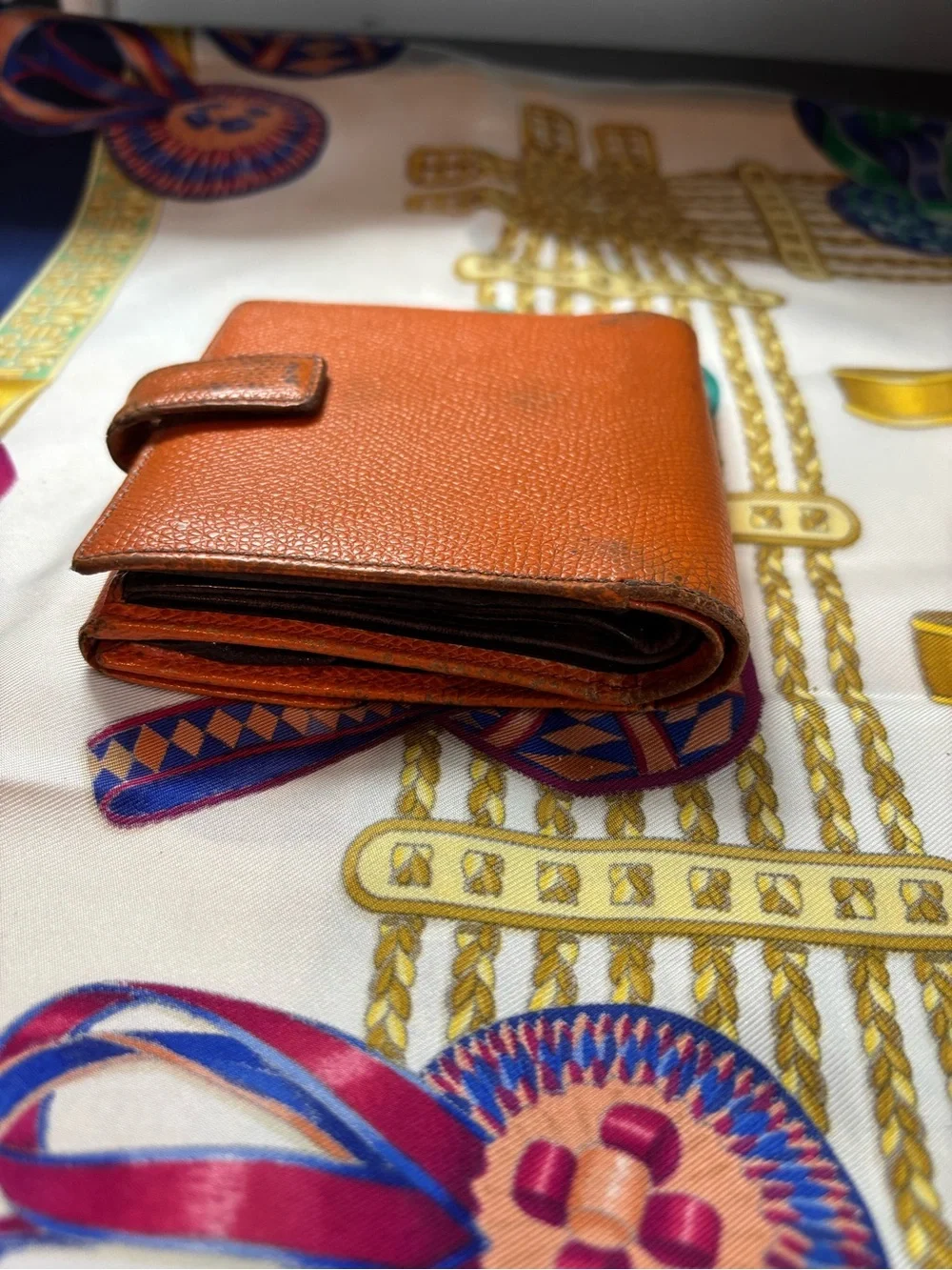 Authentic LOEWE Vintage Anagram Bifold Wallet – Orange